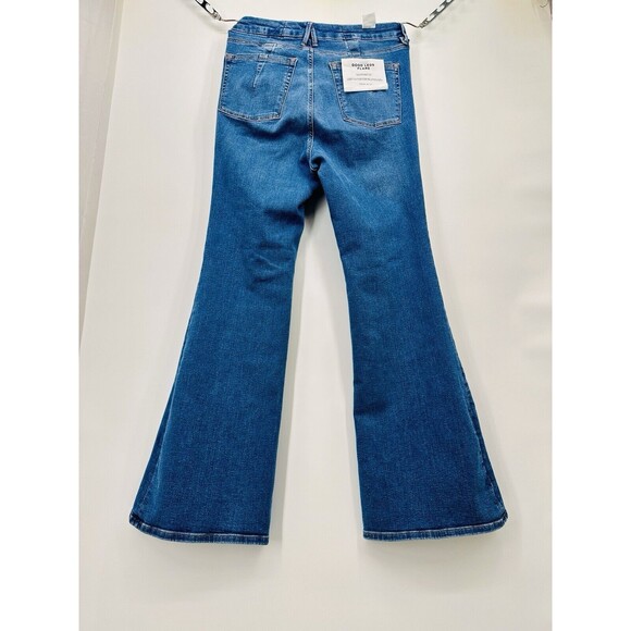 Good American Good Classic flare  CutJeans Size 15  light wash  wide‎ leg boot - Picture 7 of 14